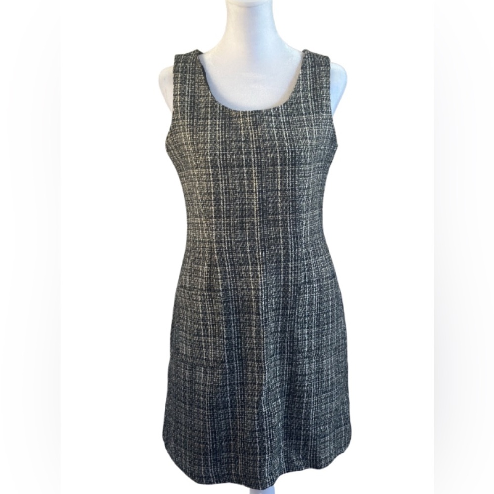 DJ Int’l Black & White Tweed Sleeveless Shift Dress